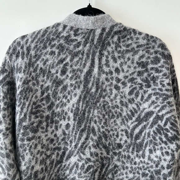 Rails Oslo Gray Animal Print Alpaca Wool Cardigan - Picture 11 of 16